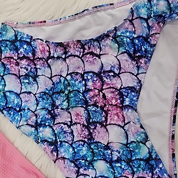 Mermaidcore ✦ Scalloped Tankini Bikini Set ✦ Pink Sweetheart Top + High-Waisted - Picture 9 of 15